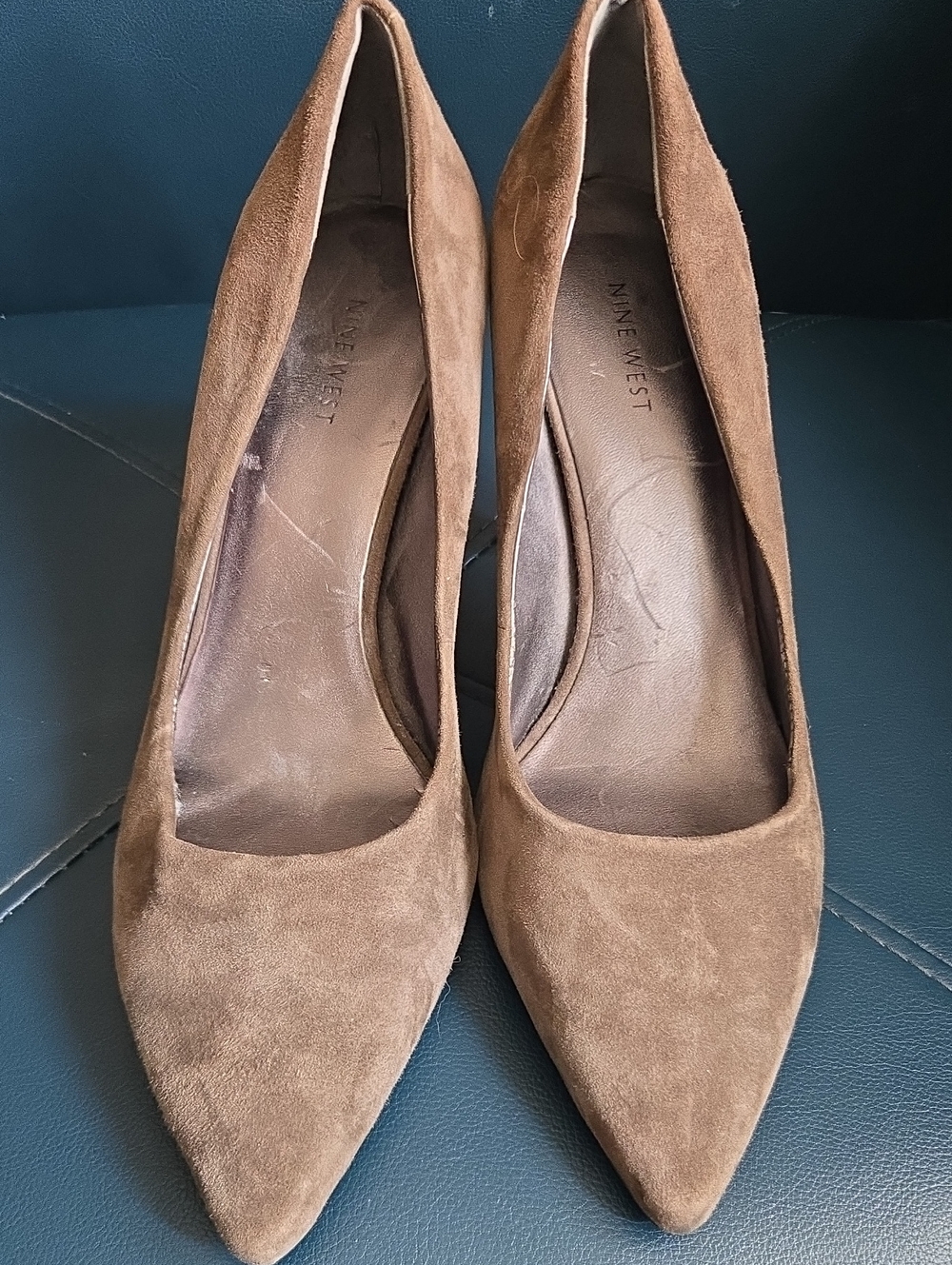 Nine West Brown Suede Pointed Toe Pumps